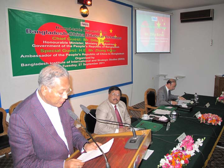 BIISS ORGANISED A ROUND-TABLE DISCUSSION ON BANGLADESH-CHINA BILATERAL RELATIONS ON 27 SEP 2011