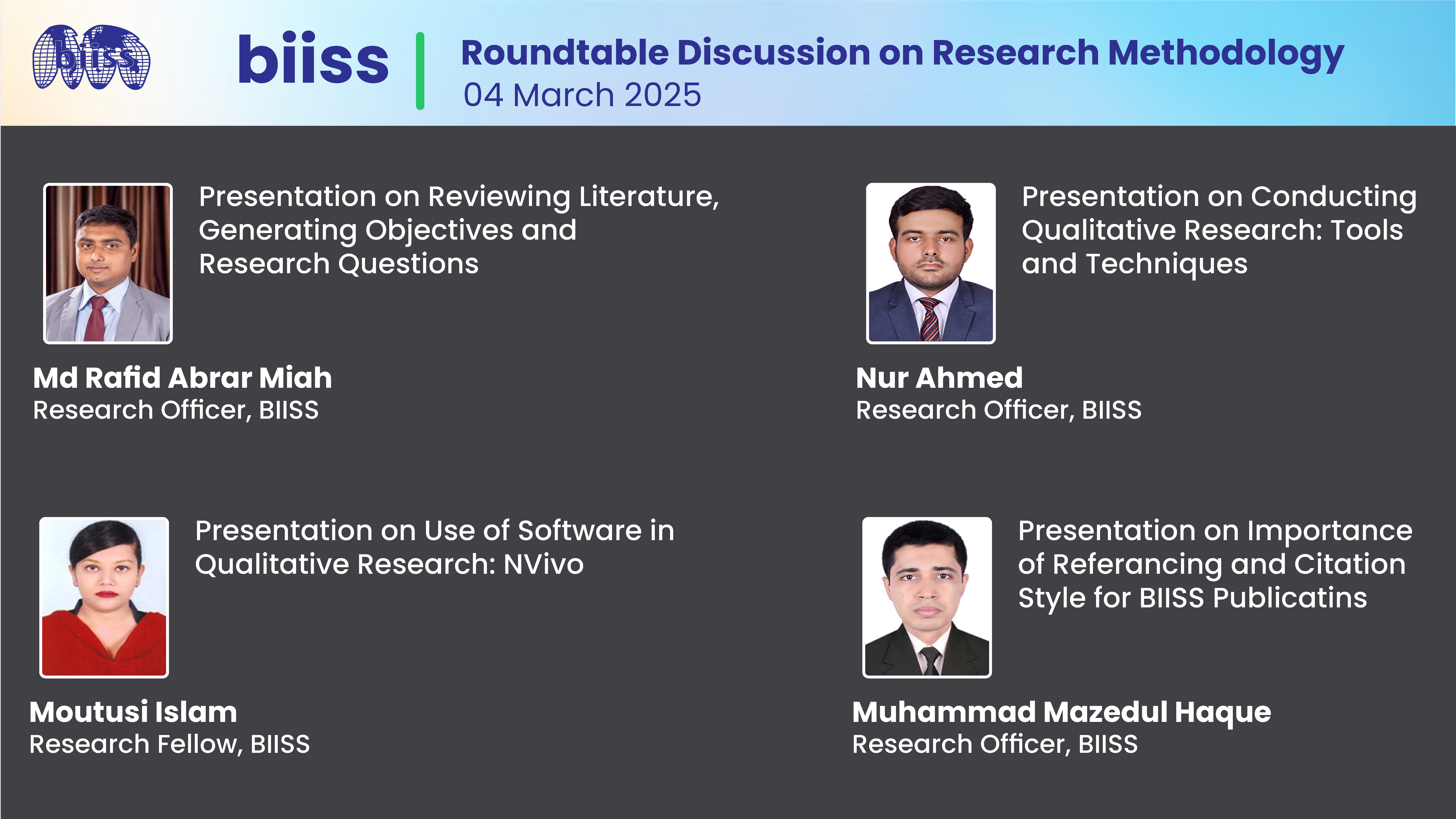 Roundtable Discussion on Research Methodology on 04 March 2025
