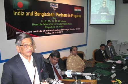 Talk on India and Bangladesh: Partners in Progress by India's External Affairs Minister on 08 July 2011