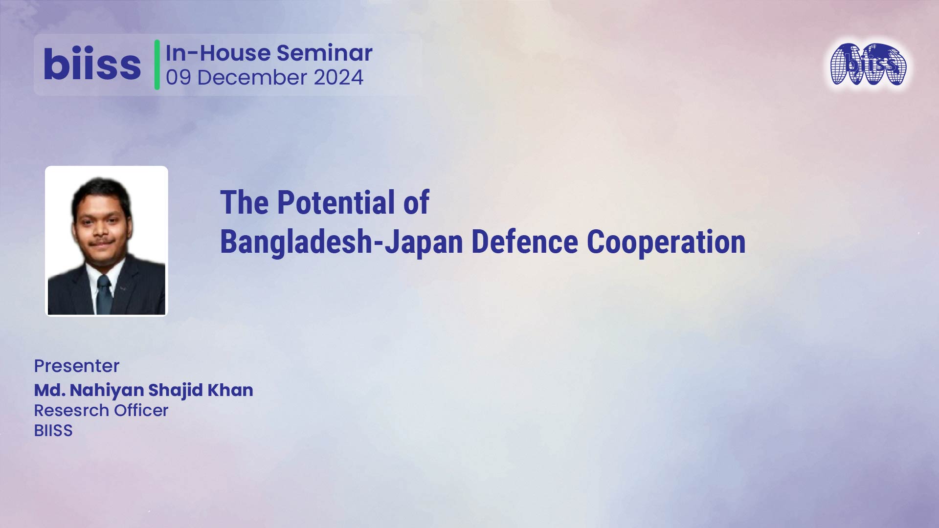 In-house Seminar: The Potential of Bangladesh-Japan Defence Cooperation