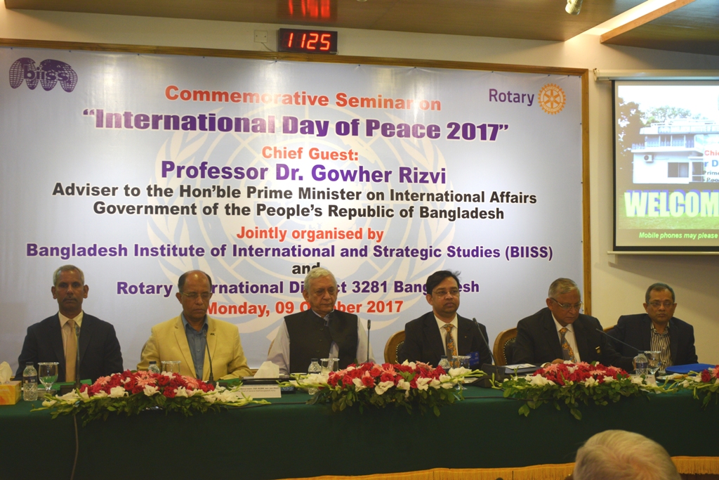 Commemorative Seminar on " International Day of Peace 2017" on 09 October 2017