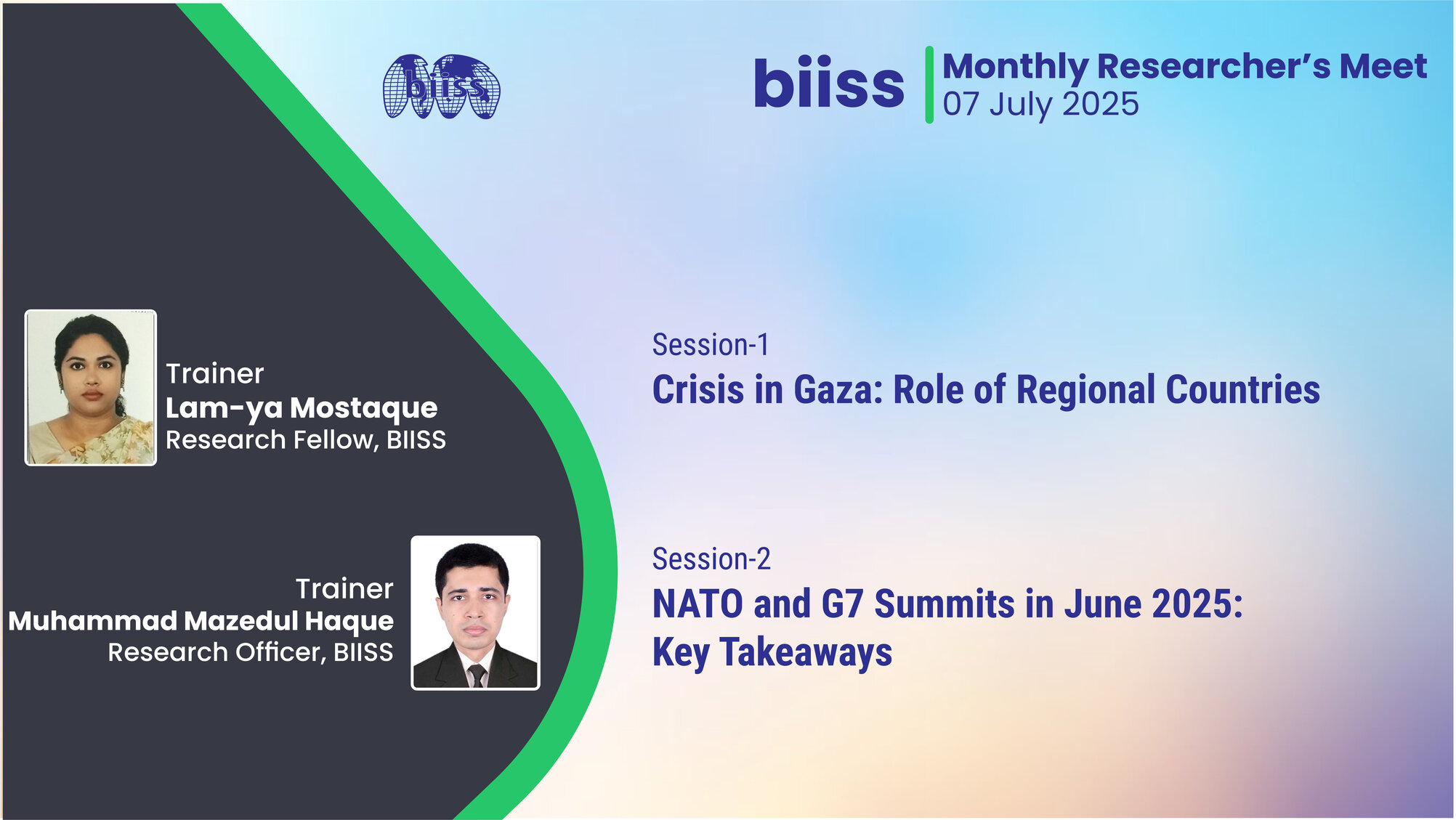 MRM 07 July 2025- Lam-ya Mostaque & Muhammad Mazedul Haque