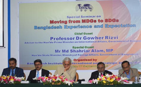 Seminar titled Moving from MDGs to SDGs : Bangladesh Experience and Expectation on 17 September 2015