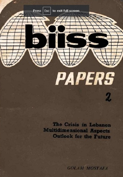 The Crisis in Lebanon Multidimensional Aspects Outlook for the Future